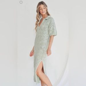 Free People Islamorada Crochet Sweater Maxi Dress